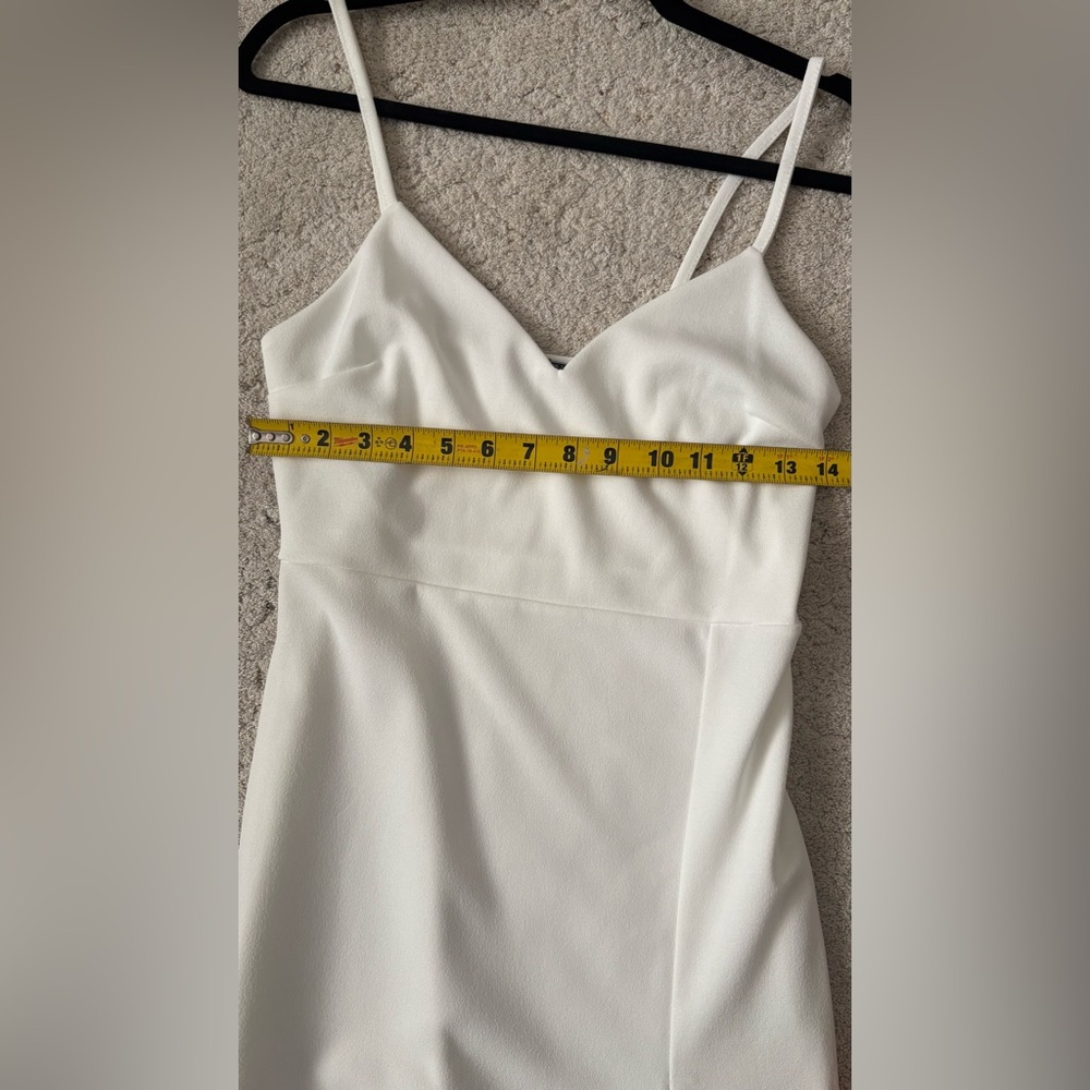 White Spaghetti-Strap Ruffle-Hem Midi Dress - Picture 5 of 8